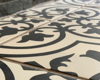 Beautiful inlaid kitchen tile Flagstone Backsplash